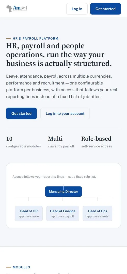 HR & Payroll Platform on a phone