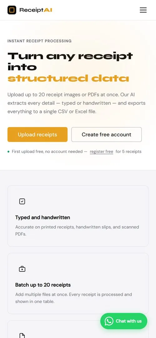 Receipt Intelligence on a phone
