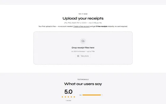 Upload receipts